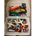 2 large boxes of Lego includes built models etc .