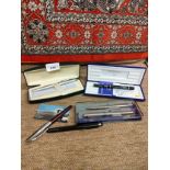 Collection of pens includes Waterman etc .