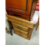 Quality 3 drawer bed side cabinet.