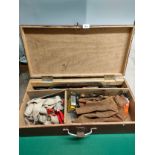 Vintage joiners tool box full of tools .
