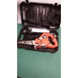 Black and decker scorpion saw with blades in fitted case.