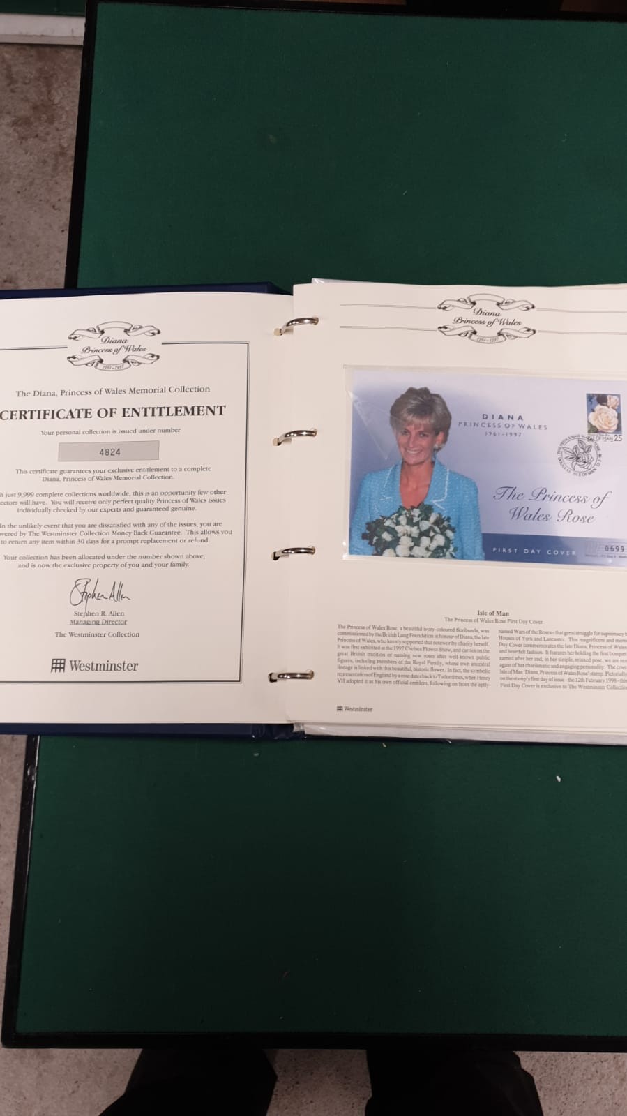 Princess Diana Ist Day Cover Album With Coins Ect