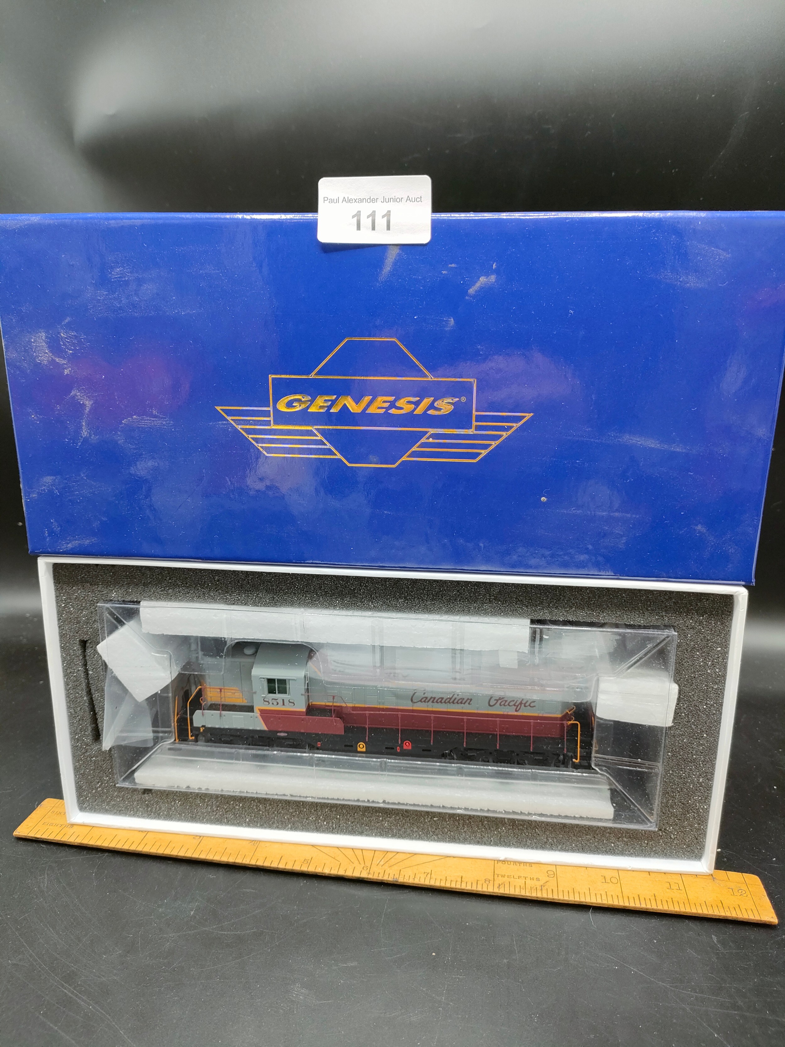 Boxed Canadian pacific 8518 train model .