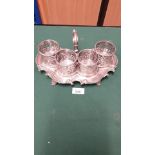 Victorian EPNS hot drinks serving dish with swan handle .