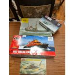 4 Boxed model kits includes airfix life boat.