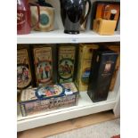 Lot of whisky display boxes includes vintage whisky empty bottle with display box .