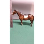 Large beswick horse figure in tan brown colouration.