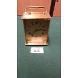 Helvico small heavy brass carriage clock top quality working order .