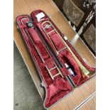 Yamaha trombone in fitted case .