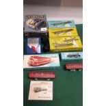 Lot of marklin train boxed items includes coaches track control unit etc .