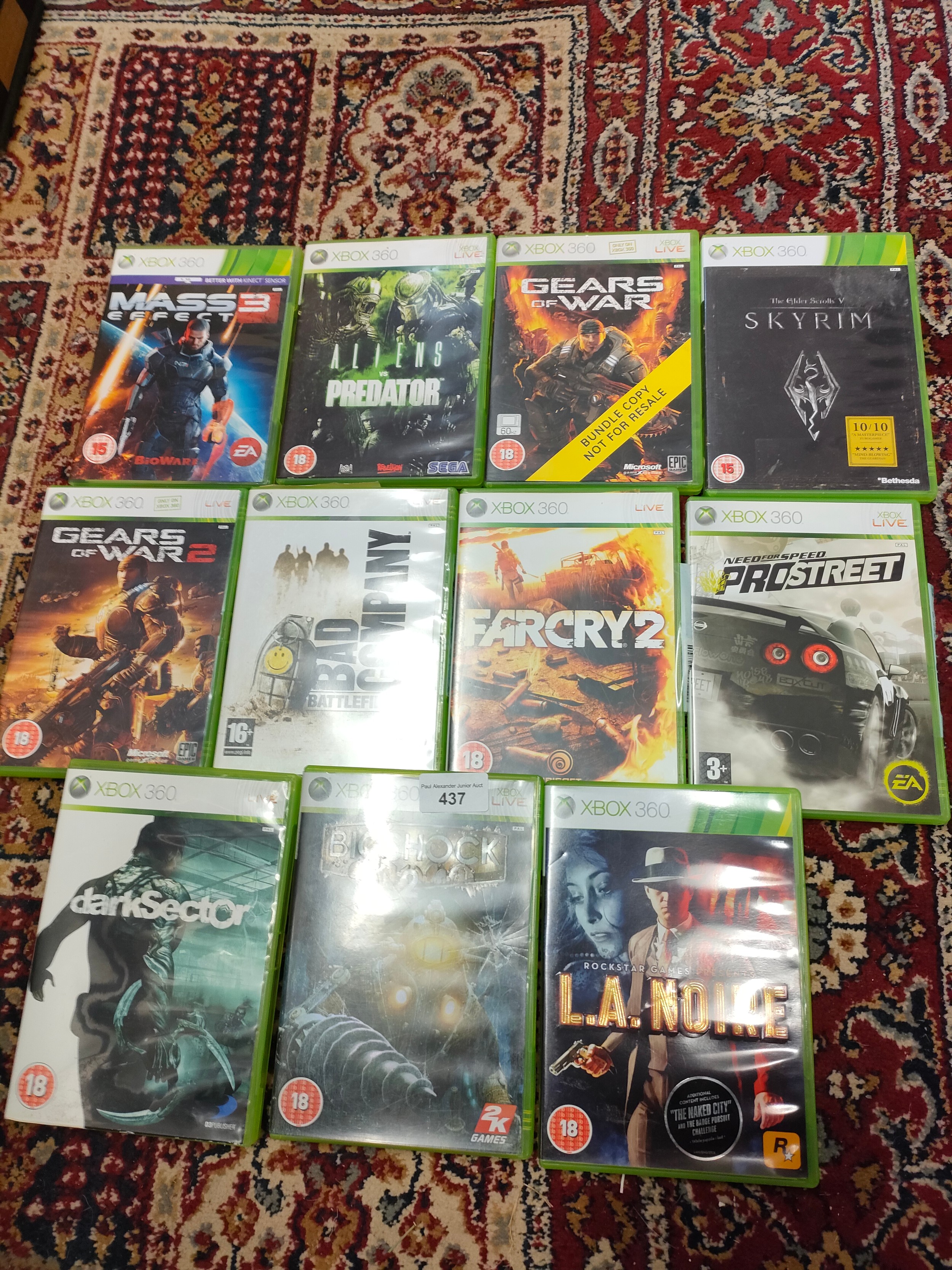 Selection of Xbox 360 games .