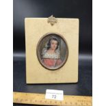 Victorian portrait painting of a young lady fitted in frame..