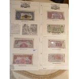 Collection of world war two British bank notes range from 5p , 10p , 50p, £1s and £5 notes .