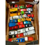 Box of vintage vehicles includes corgi etc.