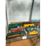 Canadian Maine central 568 train model together with rolling carriages.