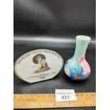 Royal doulton limited edition display plaque together with old tupton small vase.