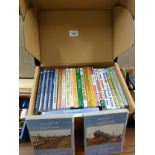 Box of train dvds .