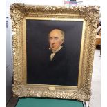 Old Very large oil painting of John Stewart the son of the 6th ardshiel in heavy Gilt frame .