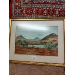 Highland scene water colour signed t Campbell dated 1972.