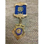 Silver hall marked birmingham and gilt masonic no1349 medal . Makers e&s.