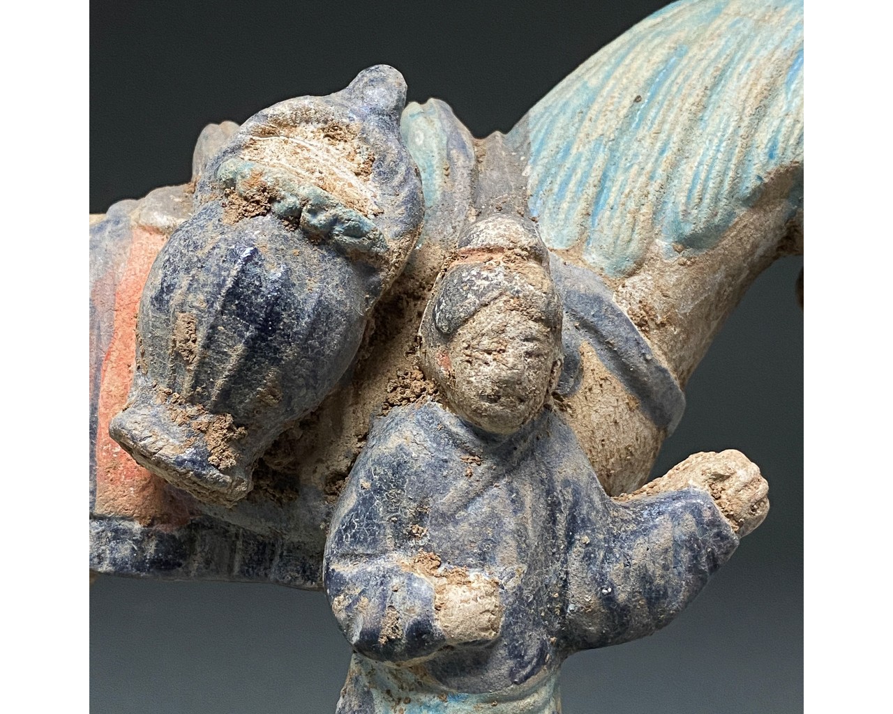 CHINA, MING DYNASTY GLAZED POTTERY HORSE AND GROOM - Image 5 of 6