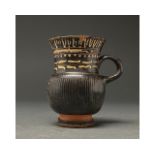 GREEK GNATHIAN TERRACOTTA MUG WITH DECORATION