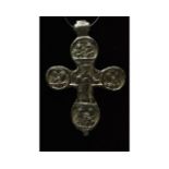 LARGE MEDIEVAL BRONZE CROSS PENDANT