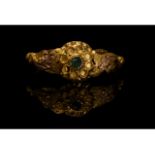 MEDIEVAL GOLD RING WITH EMERALD STONE