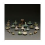 COLLECTION OF 20 ROMAN SASANIAN AND ISLAMIC GLASS FLASKS