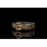 MEDIEVAL GILDED SILVER BUCKLE RING