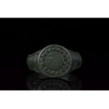 ROMAN BRONZE RING WITH SUN SYMBOL - SUPERB PATINA