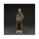 CHINA, MING DYNASTY GLAZED POTTERY FIGURE