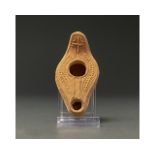 ROMAN TERRACOTTA OIL LAMP WITH CROSS