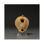 ROMAN TERRACOTTA OIL LAMP WITH HOLY FLAME
