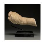 ROMAN MARBLE DRAPED ARM FROM A STATUE - LARGE