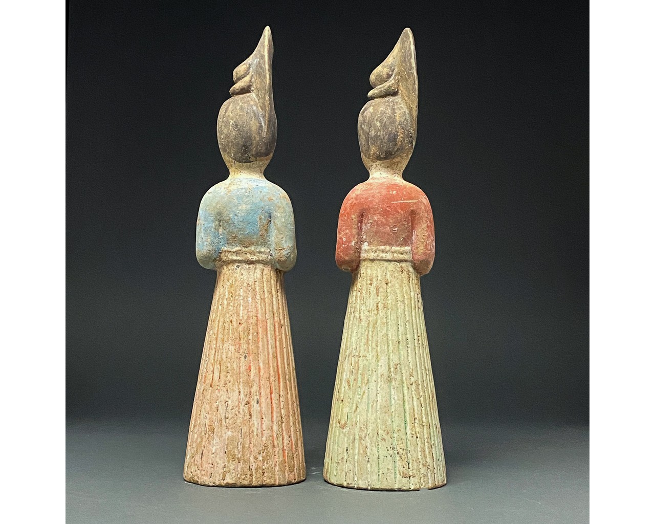 CHINA, TANG DYANSTY PAIR OF POTTERY STANDING LADIES - Image 4 of 7