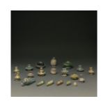 COLLECTION OF 20 ROMAN SASANIAN AND ISLAMIC GLASS FLASKS