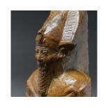 EGYPTIAN SEATED STONE OSIRIS- MUSEUM EXHIBITED