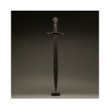 MEDIEVAL EUROPEAN SHORT SWORD WITH HANDLE