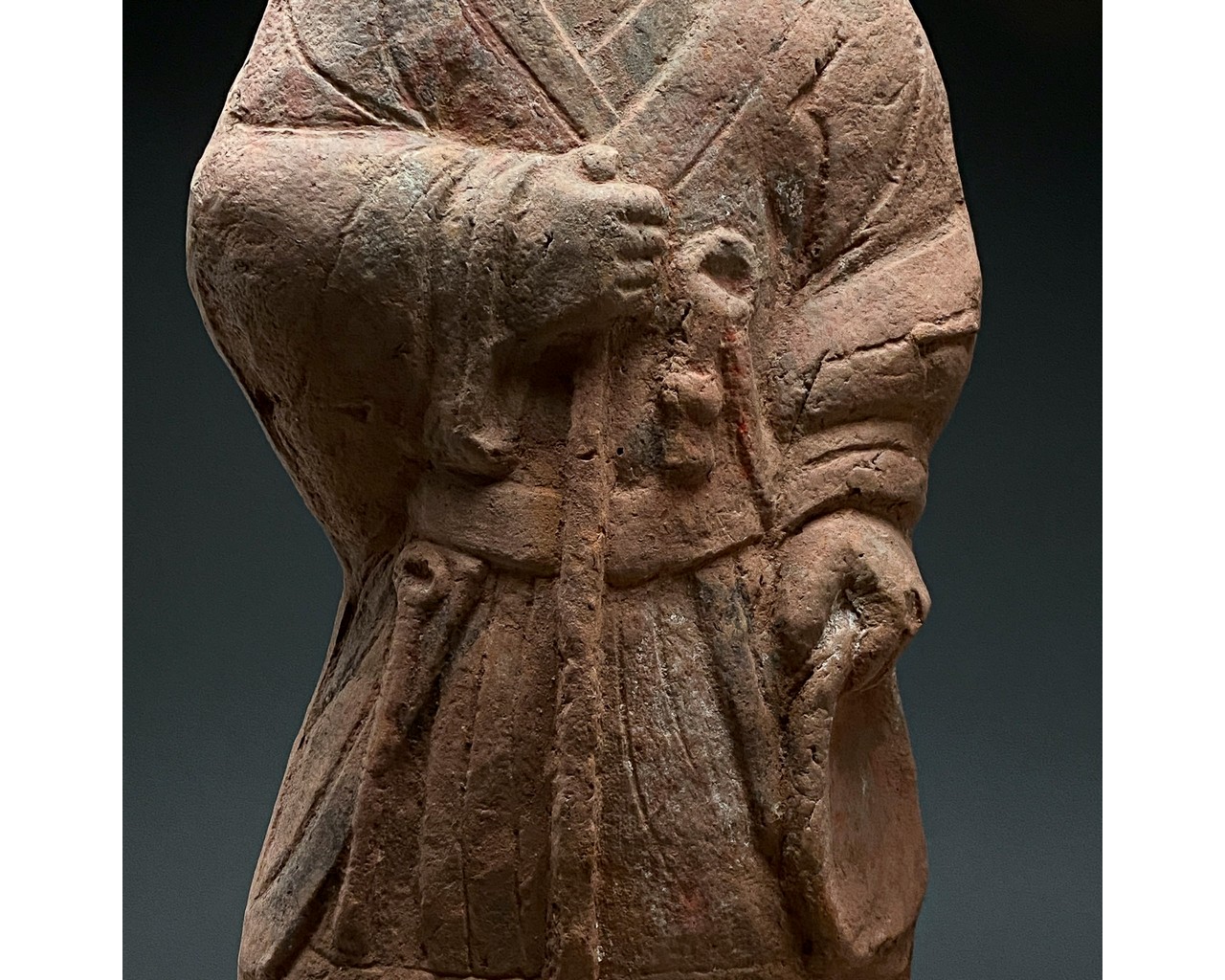 CHINA, HAN DYNASTY POTTERY ATTENDANT FIGURE - TL TESTED - Image 5 of 6