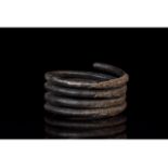 RARE VIKING SILVER COILED SNAKE BRACELET