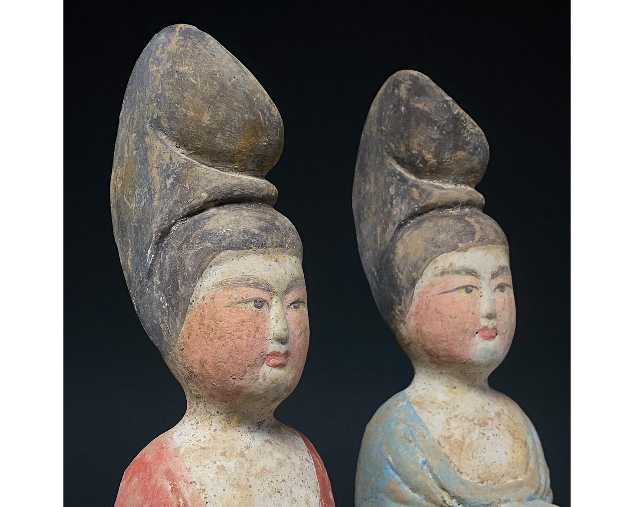 CHINA, TANG DYANSTY PAIR OF POTTERY STANDING LADIES - Image 5 of 7