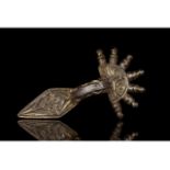 GOTHIC SILVER GILT RADIATE HEADED BOW BROOCH