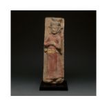 CHINA, SONG DYNASTY BRICK WITH ATTENDANT