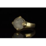 VIKING AGE SILVER GILT RING WITH GEM