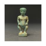 LARGE EGYPTIAN FAIENCE FIGURE OF PTAIKOS