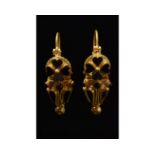 GREEK HELLENISTIC GOLD AND GARNET EARRINGS