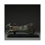 RARE BRONZE AGE BATTLE AXE WITH RAM HEADS