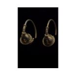 VIKING AGE GILDED SILVER TEMPLE EARRINGS