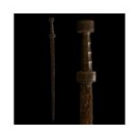 ROMAN IRON SPATHA SWORD WITH BONE HANDLE